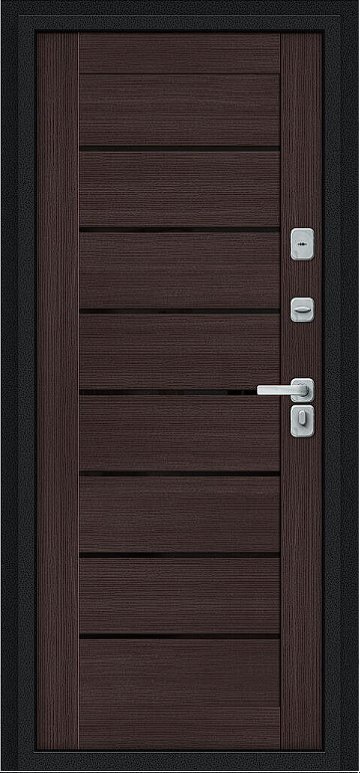Товар Дверь Браво Thermo Техно Д2/BChrome Букле черное/Wenge Melinga DIS007442