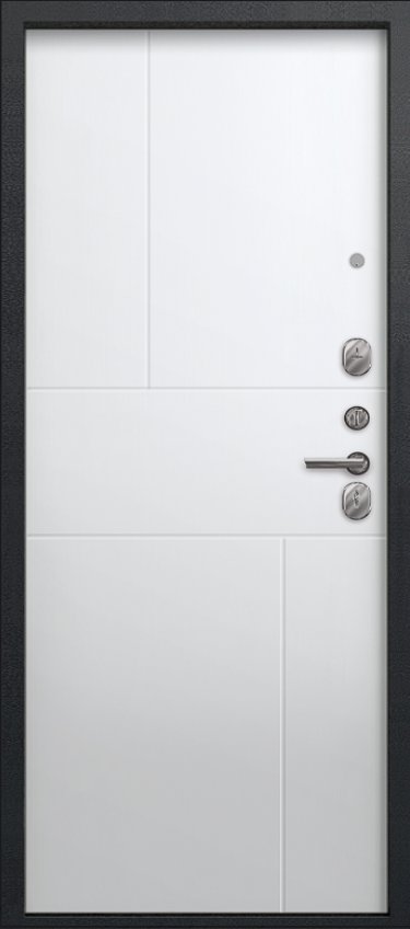 Товар Дверь А-11 Черный муар, Кашемир графит - Кашемир белый DIS007460