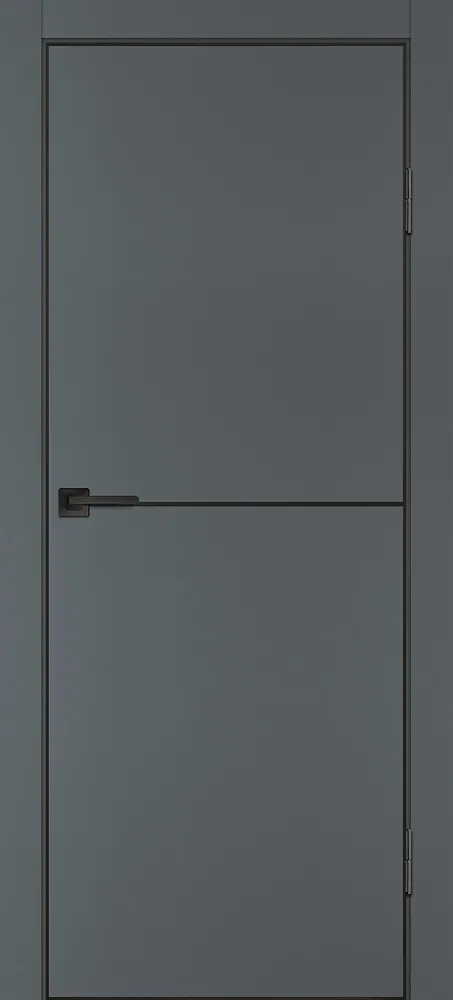 Межкомнатная дверь П-19 кромка АБС черная c 4-х ст. Графит матовый