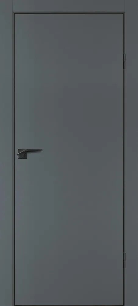 Межкомнатная дверь П-1 кромка АБС черная c 4-х ст. Графит матовый