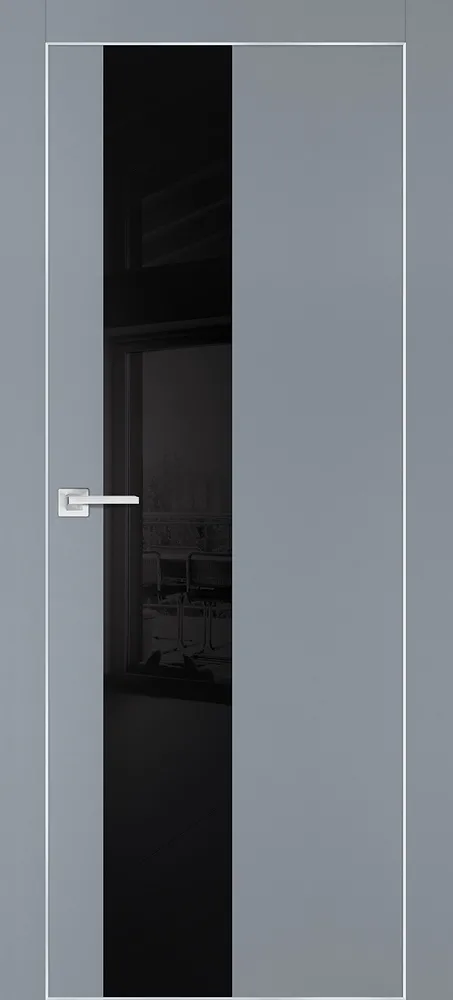 Межкомнатная дверь ПХ-6  AL кромка с 4-х ст. Серый матовый