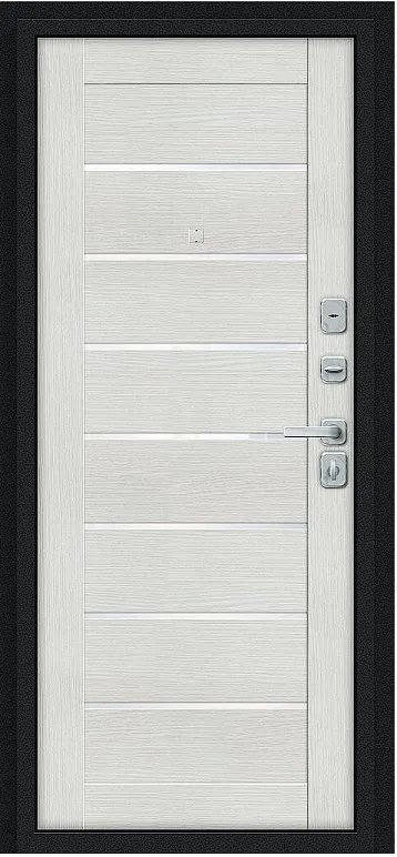 Товар Дверь Браво Техно/BChrome Букле черное/Bianco Melinga DIS007417